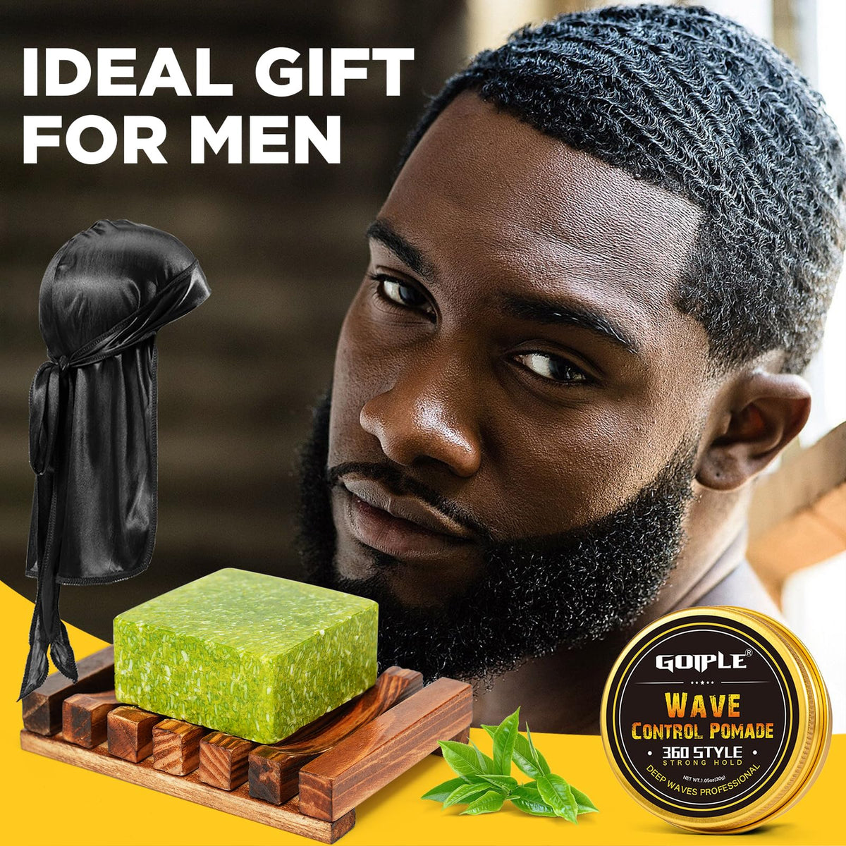 Goiple durag worn by model showing smooth compression benefit