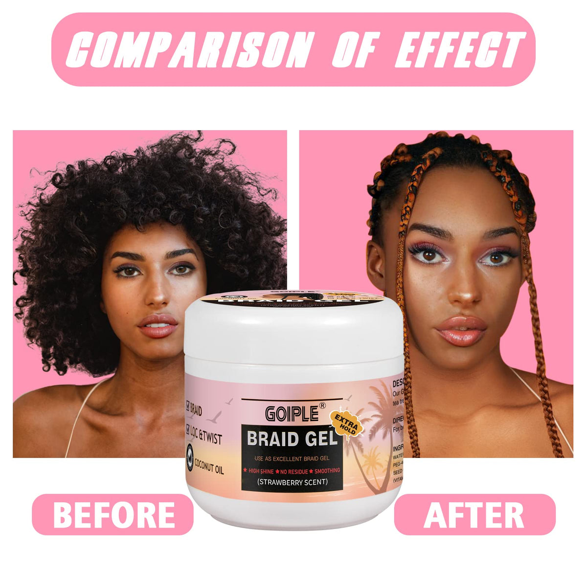 Applying Goiple as edge control for sleek, shiny baby hairs