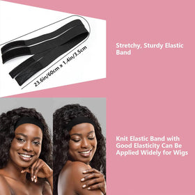 Goiple elastic bands detail showing soft material for secure, gentle wig installs
