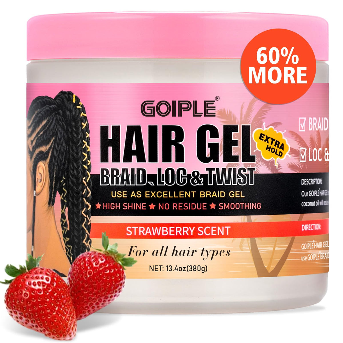 Goiple front jar showing product and packaging for strong-hold styling