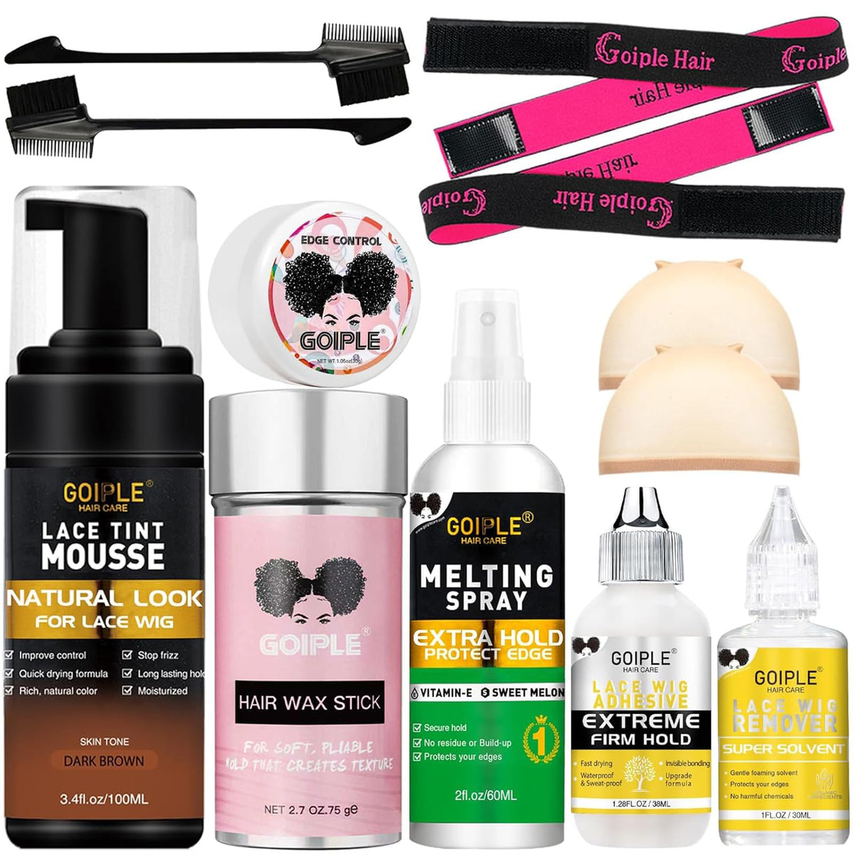 Goiple front kit packaging showing all included items and easy styling