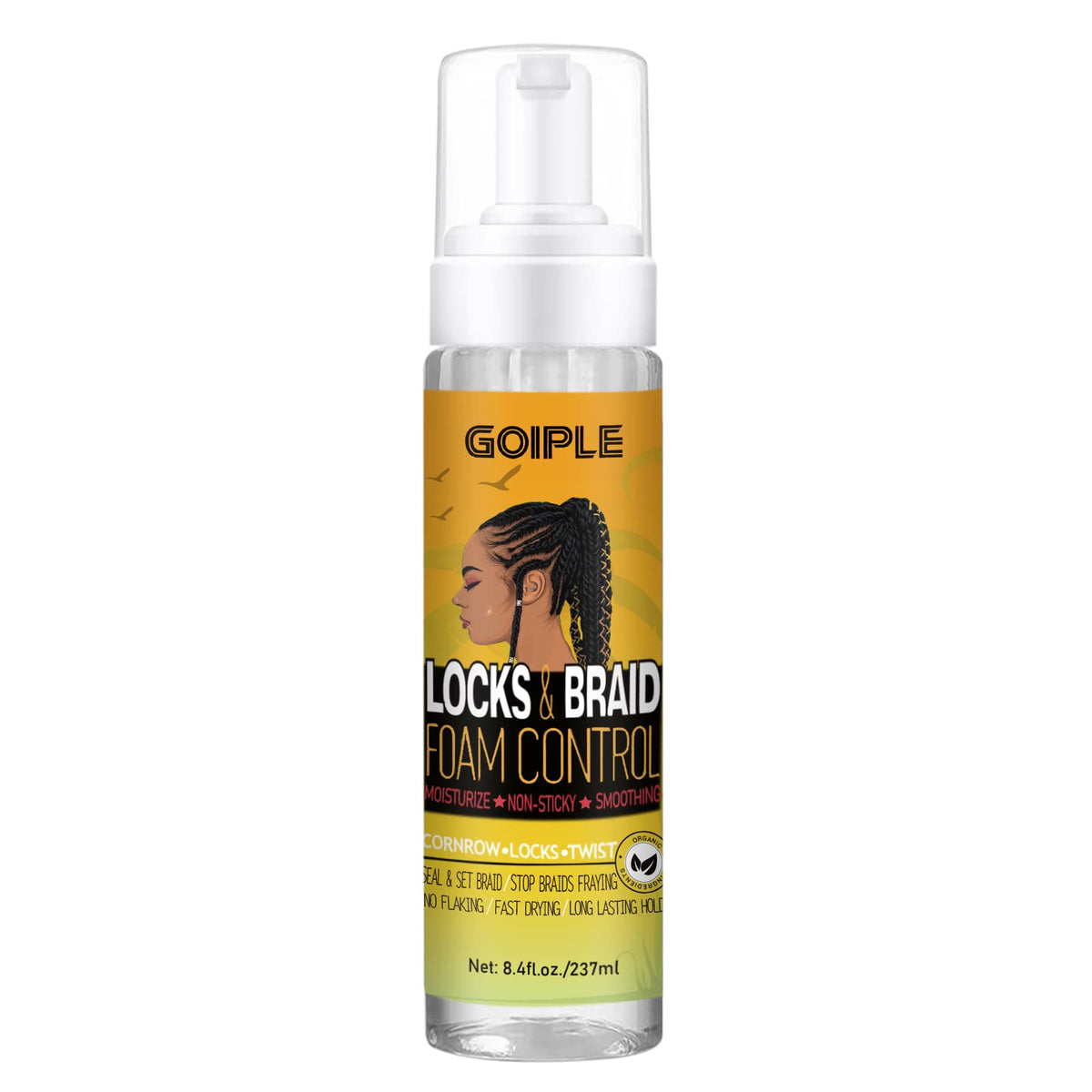 Goiple front packaging showing 8 fl oz bottle for long-lasting hold