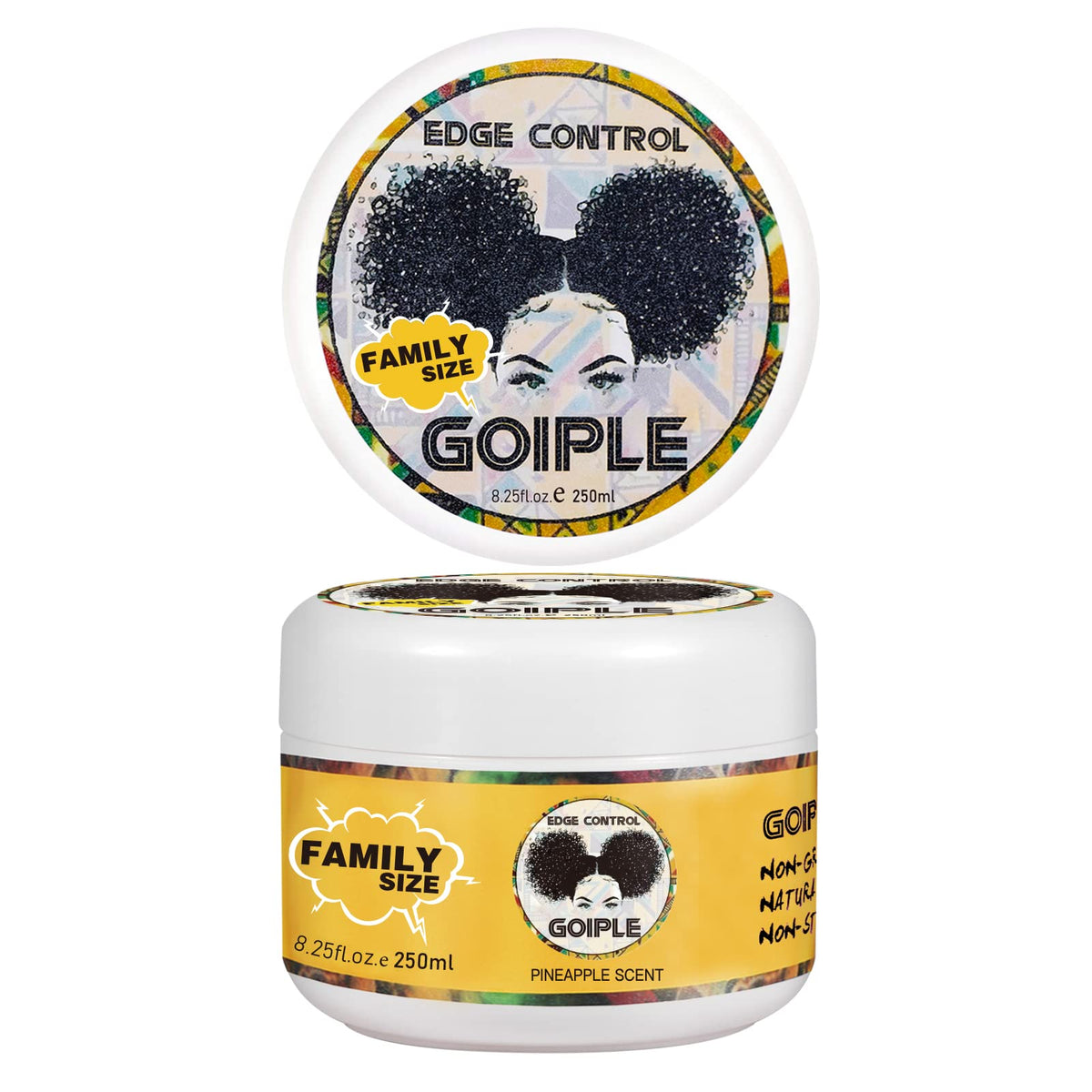 Goiple front packaging showing jar and pineapple scent for clear styling