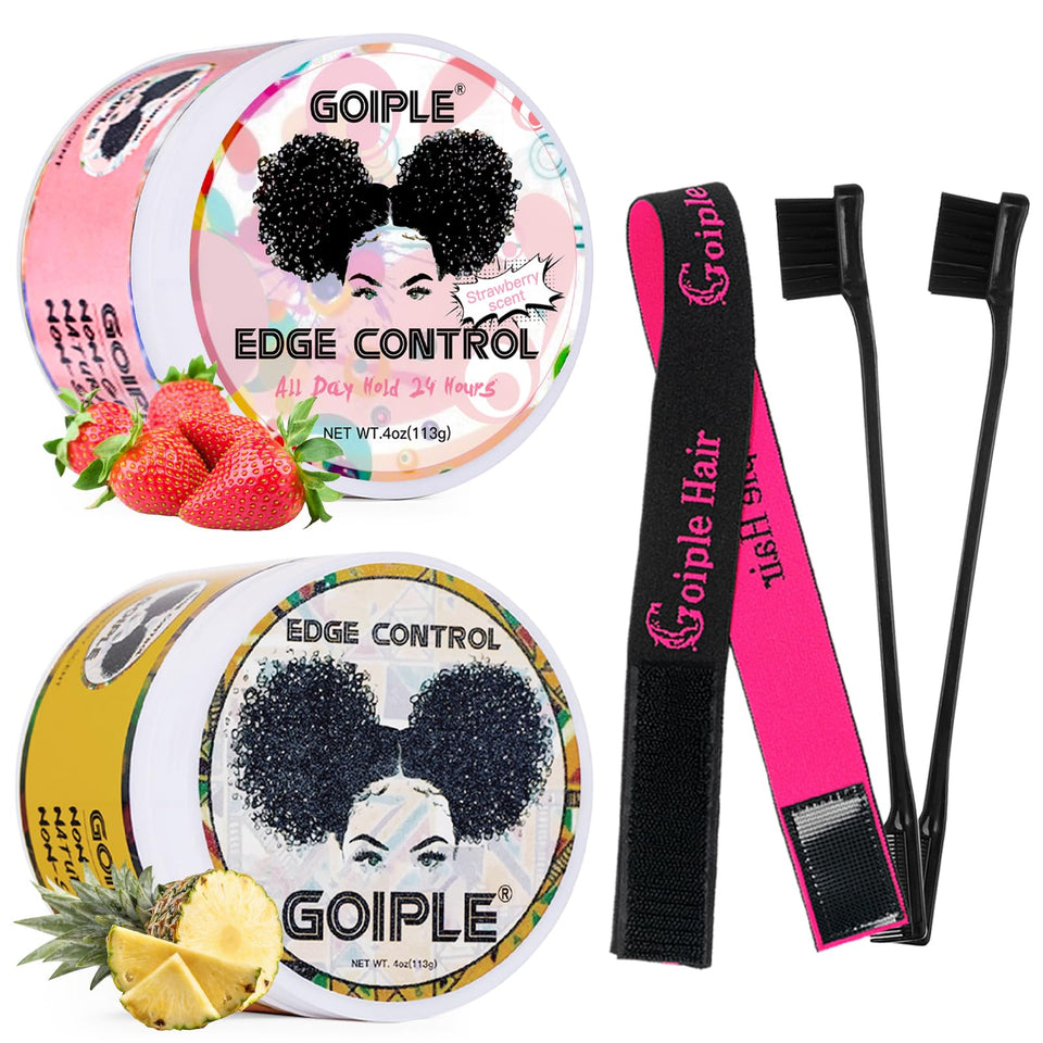 Goiple front packaging showcasing the dual-jar kit and included brush for versatile styling