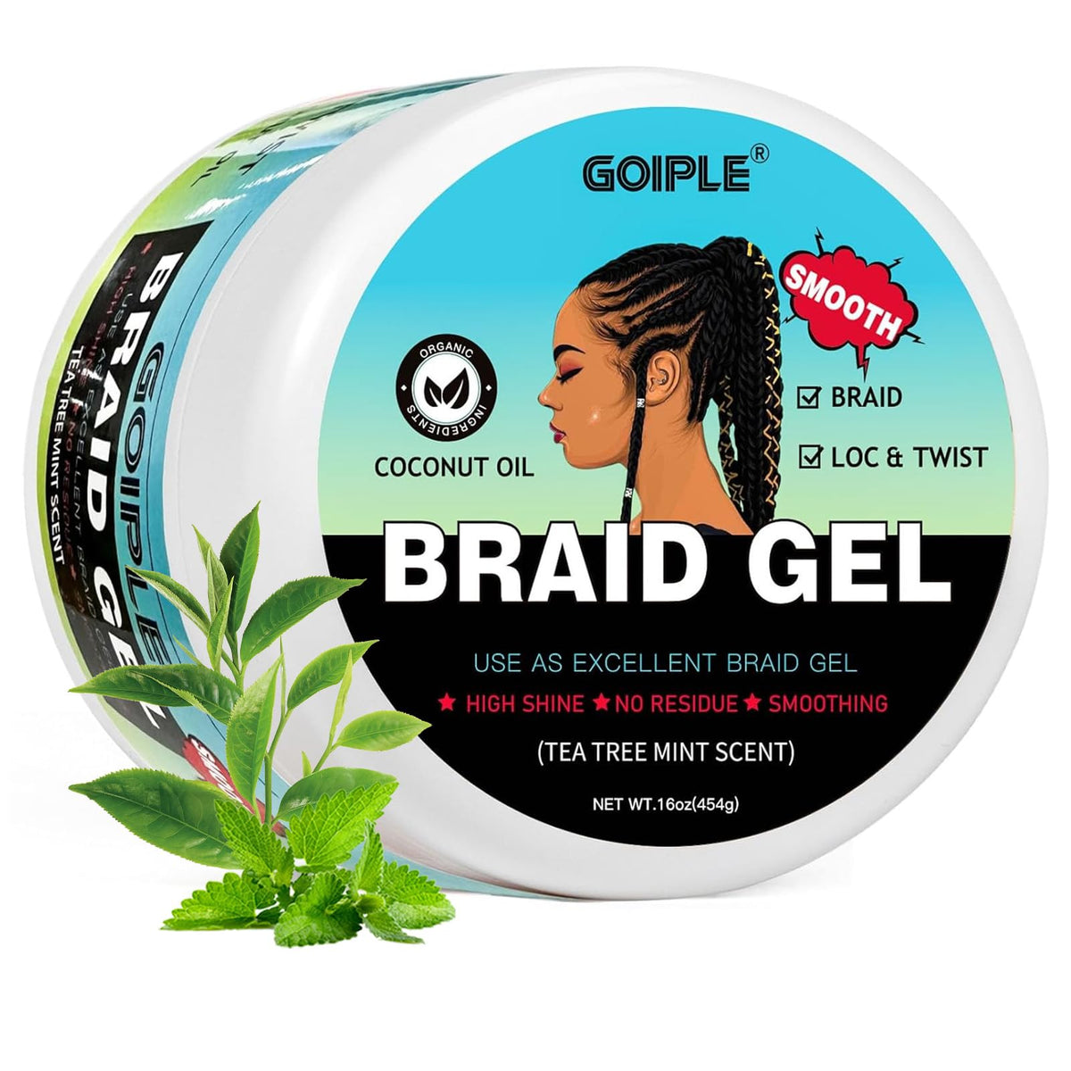 Goiple front packaging jar showing label and 16 oz size for strong hold
