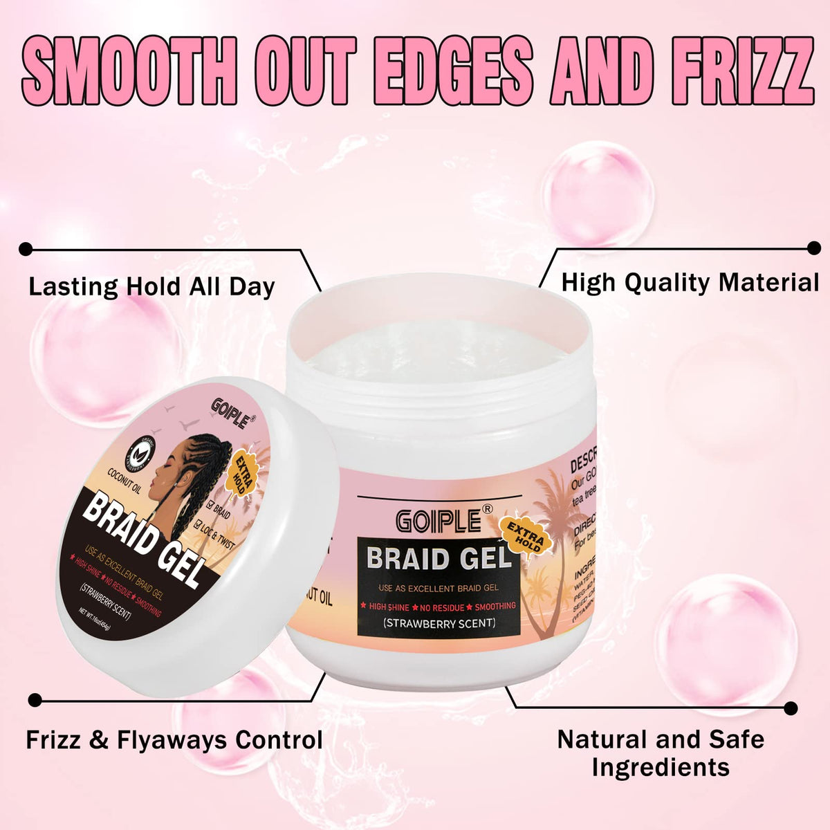 Stylist applying Goiple during braiding to control frizz and hold