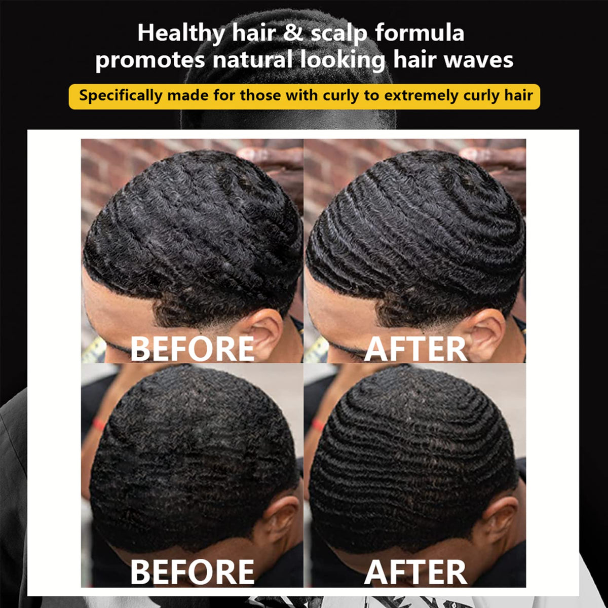 Goiple applied while brushing hair to form 360 waves with strong hold benefit