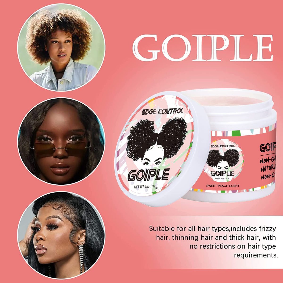 Goiple edge control in use smoothing baby hairs for a neat low-shine finish