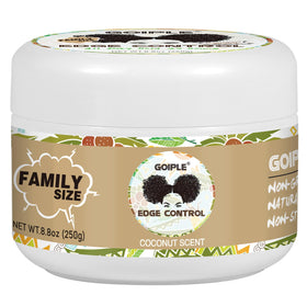 Goiple jar on bathroom vanity with styling tools, suggests everyday use