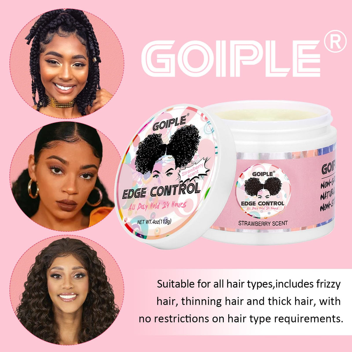 Goiple styled hair in lifestyle shot showing long-lasting hold