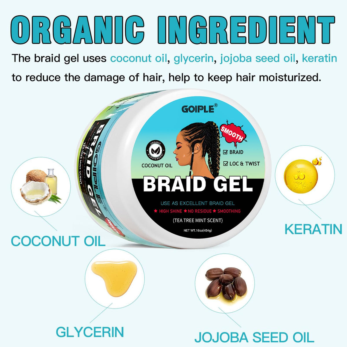 Goiple open jar showing glossy gel texture for high shine finish