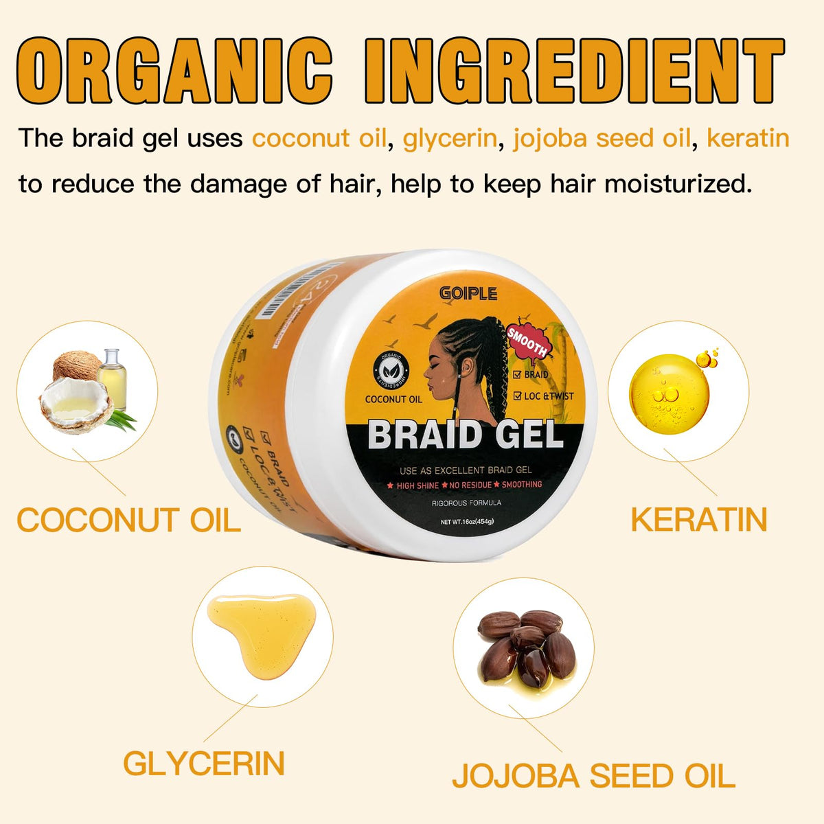 Goiple open jar showing gel texture and smooth spread for easy use