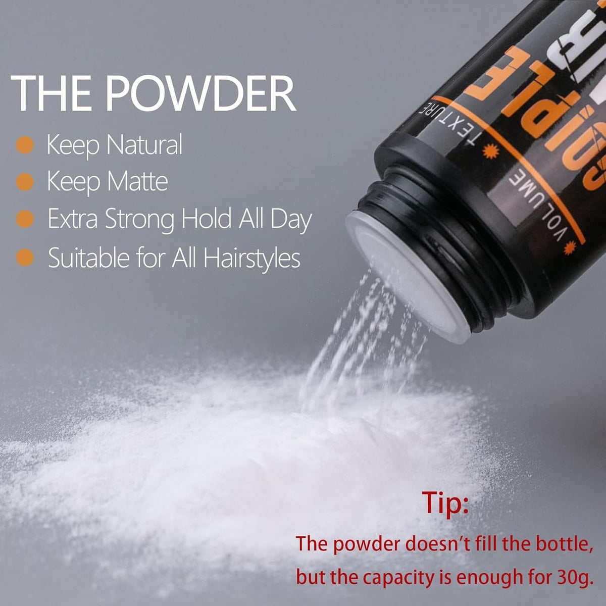 Goiple opened jar revealing light-colored powder and easy-access dispenser for quick use