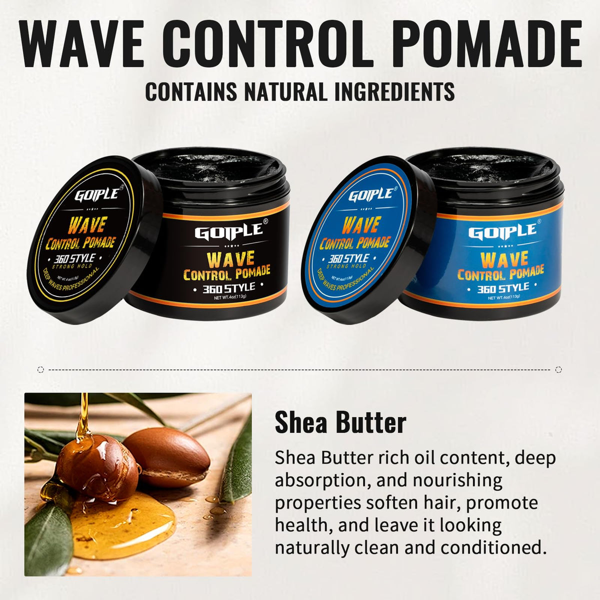 Goiple pomade being applied to hands for smooth distribution and controlled hold