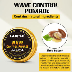 Goiple pomade open jar showing thick hold for defined waves