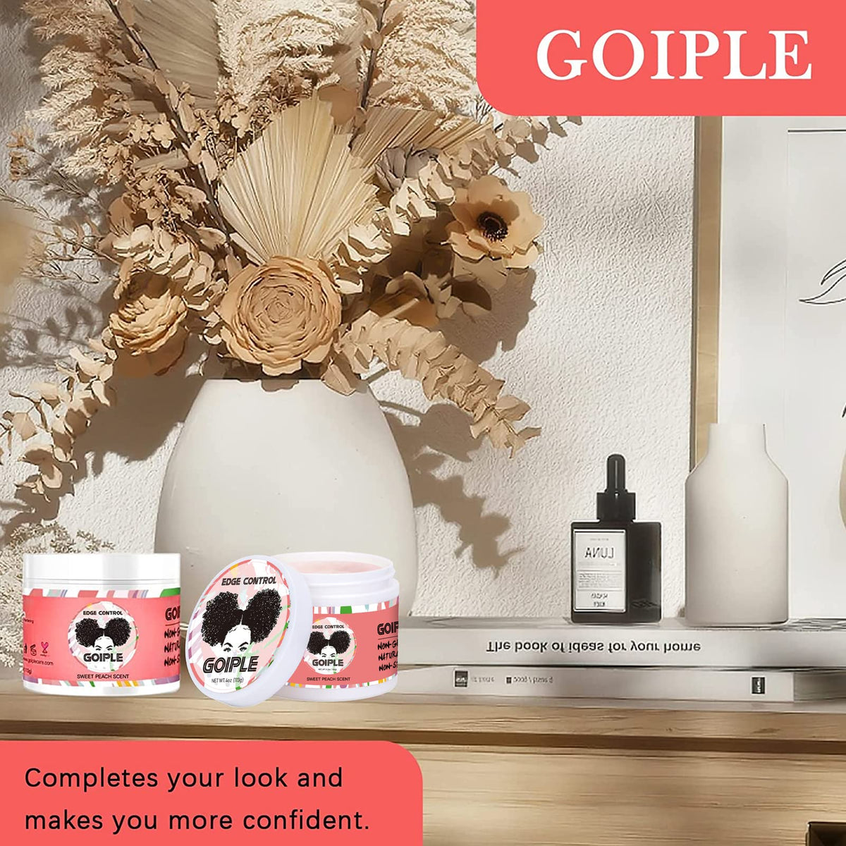 Goiple product held in hand to show scale and portable styling kit advantage