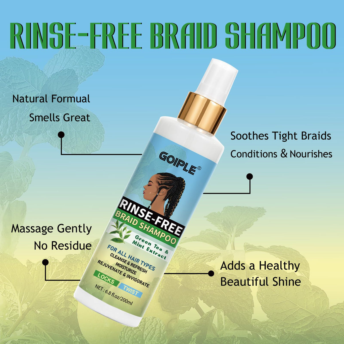 Goiple scalp massage step showing gentle cleansing and itch relief