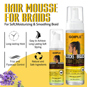 Goiple high shine detail on braids showing glossy result