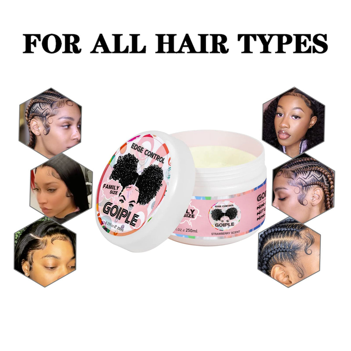 Goiple used on sleek ponytail highlighting long-lasting hold benefit