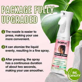 Goiple being spritzed on dreadlocks to refresh and reduce scalp itch