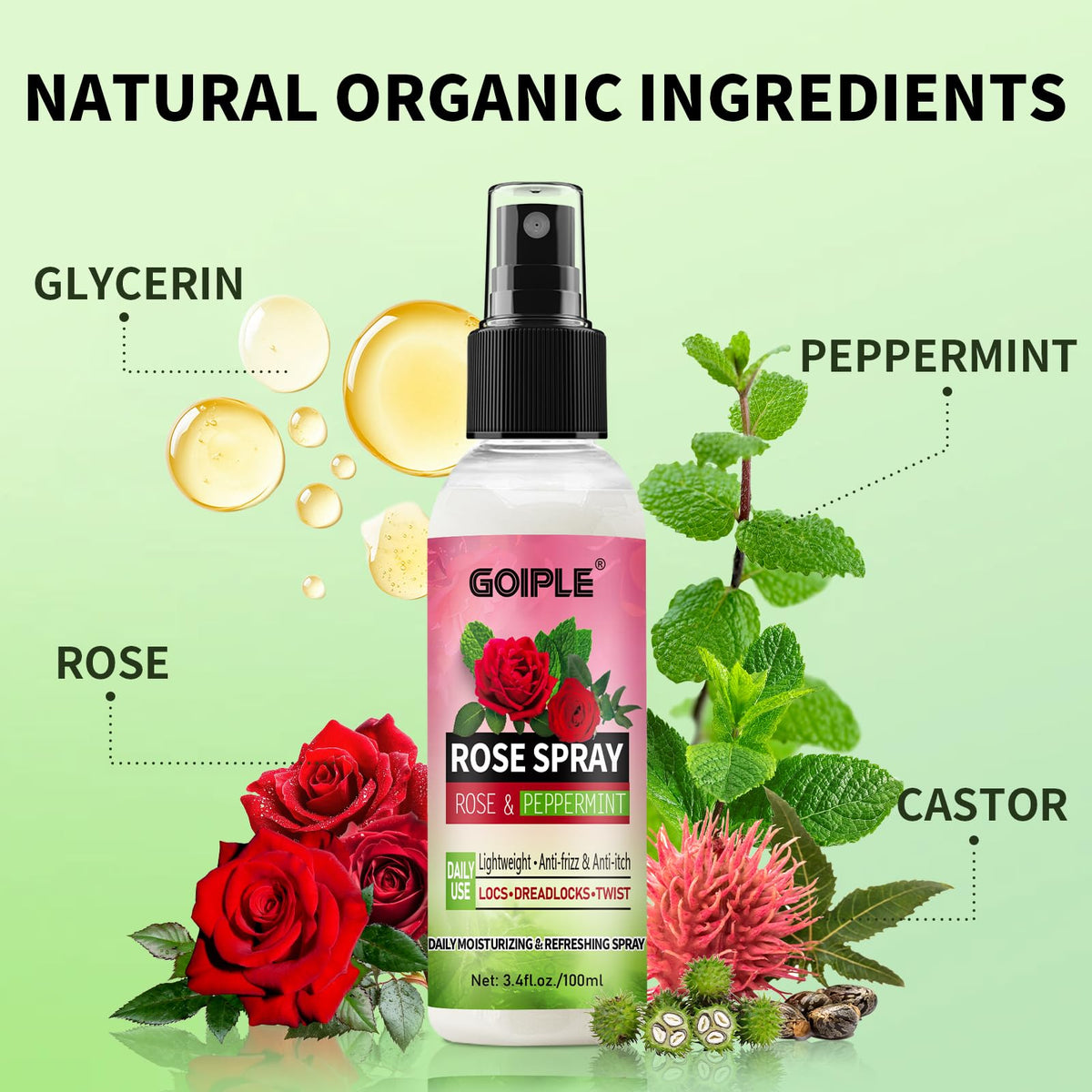 Goiple spray mist closeup hydrating locs for refreshed shine