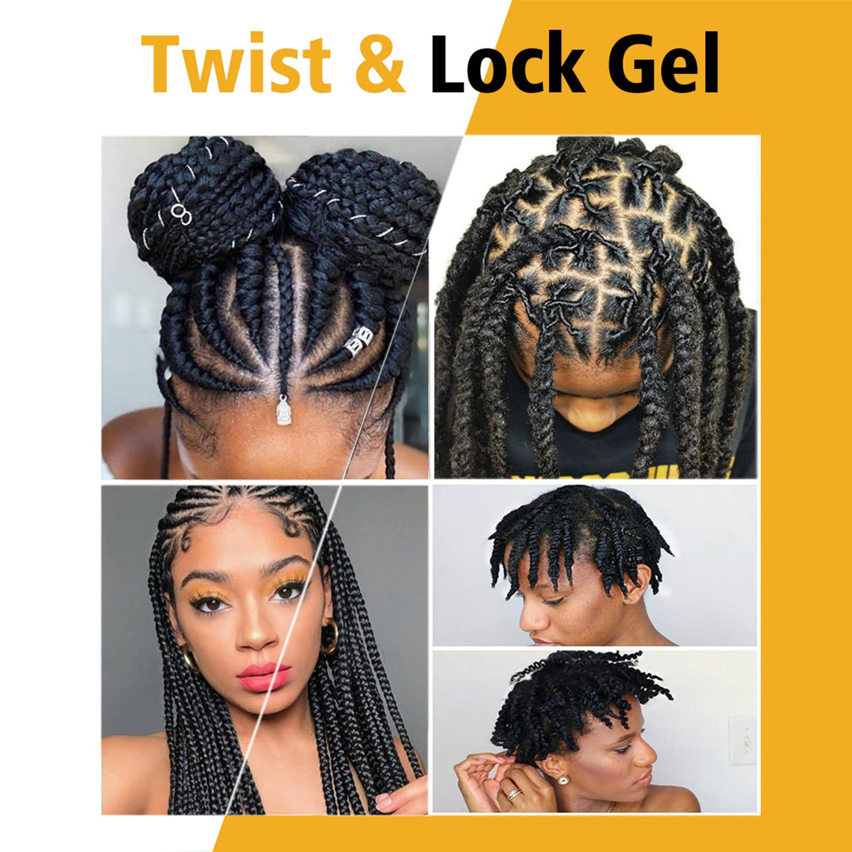 Goiple styled braids on model showcasing long-lasting polished results