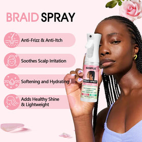 Goiple spray texture close-up highlighting rosewater and glycerin hydration benefits