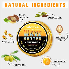 Open Goiple jar showing creamy wave butter texture for easy spread