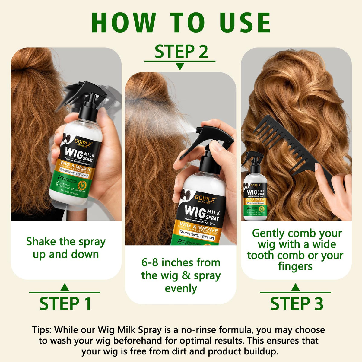 Goiple used at vanity styling a wig showing ready-to-wear convenience