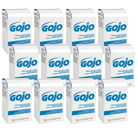 GOJO front packaging of 800 mL waterfall-scent refill showing brand and size benefit
