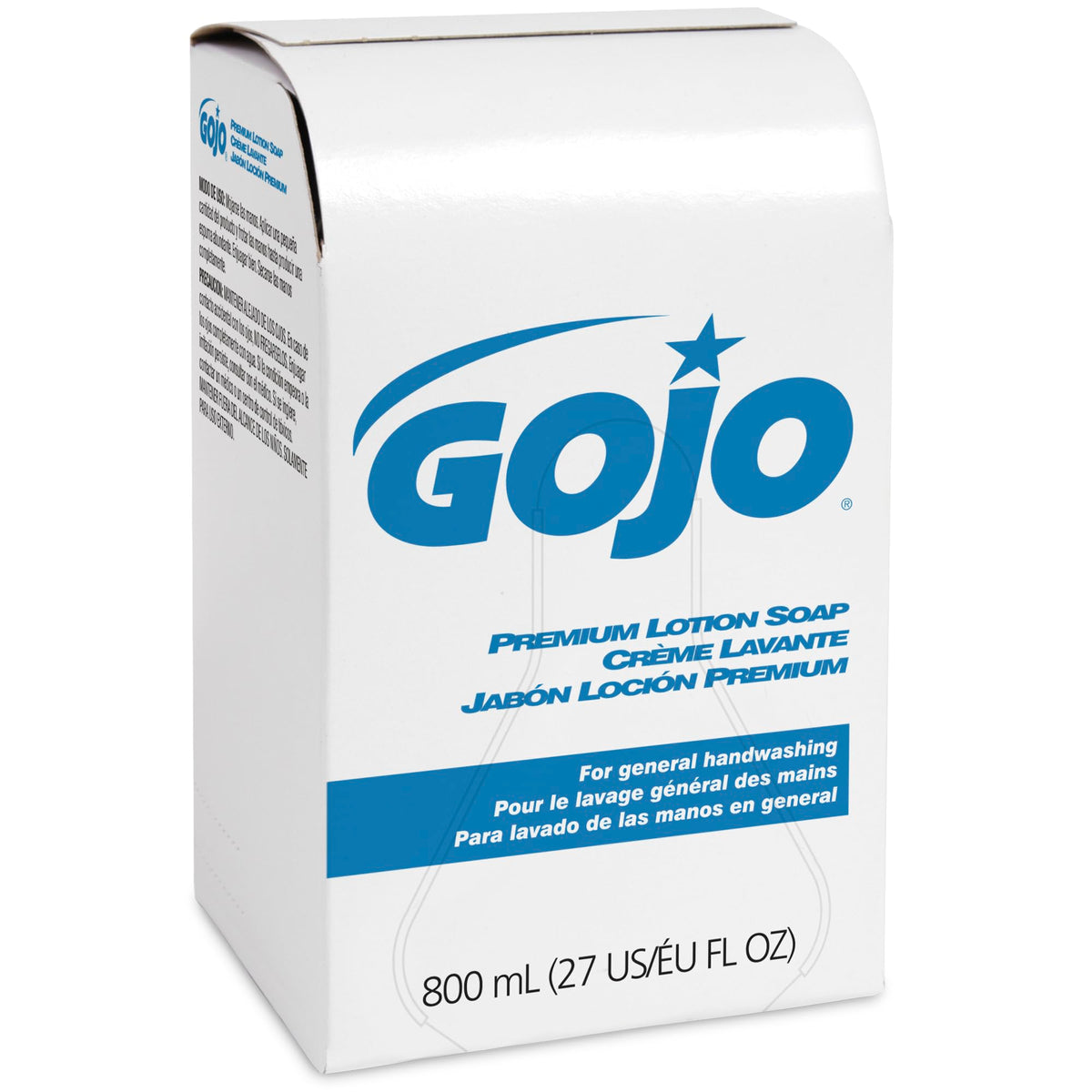GOJO case of 12 stacked refills illustrating bulk supply convenience and uptime benefit