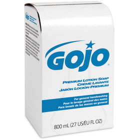 GOJO case of 12 stacked refills illustrating bulk supply convenience and uptime benefit