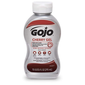 GOJO front label on 10 oz bottle showing product name and cherry scent benefit