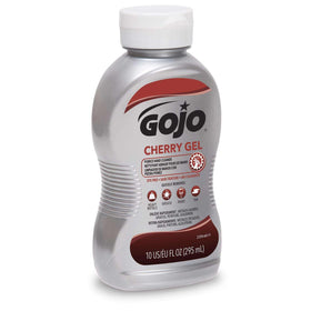 GOJO cherry gel texture closeup showing pumice particles and effective scrubbing