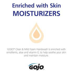GOJO bottle shape close-up showing controlled collapse technology and less waste benefit