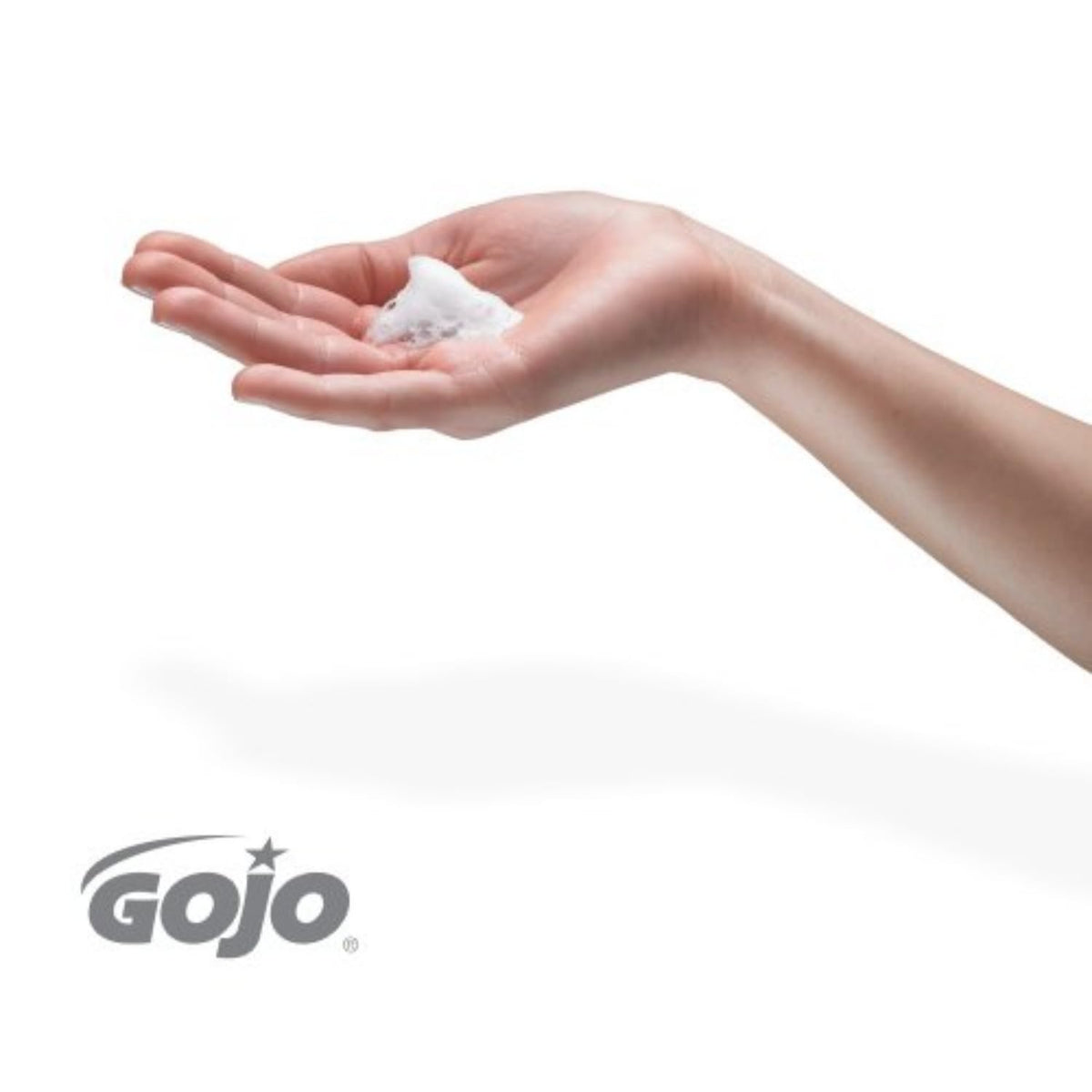 Close-up foam texture from GOJO FMX refill, showing rich lather for thorough cleansing