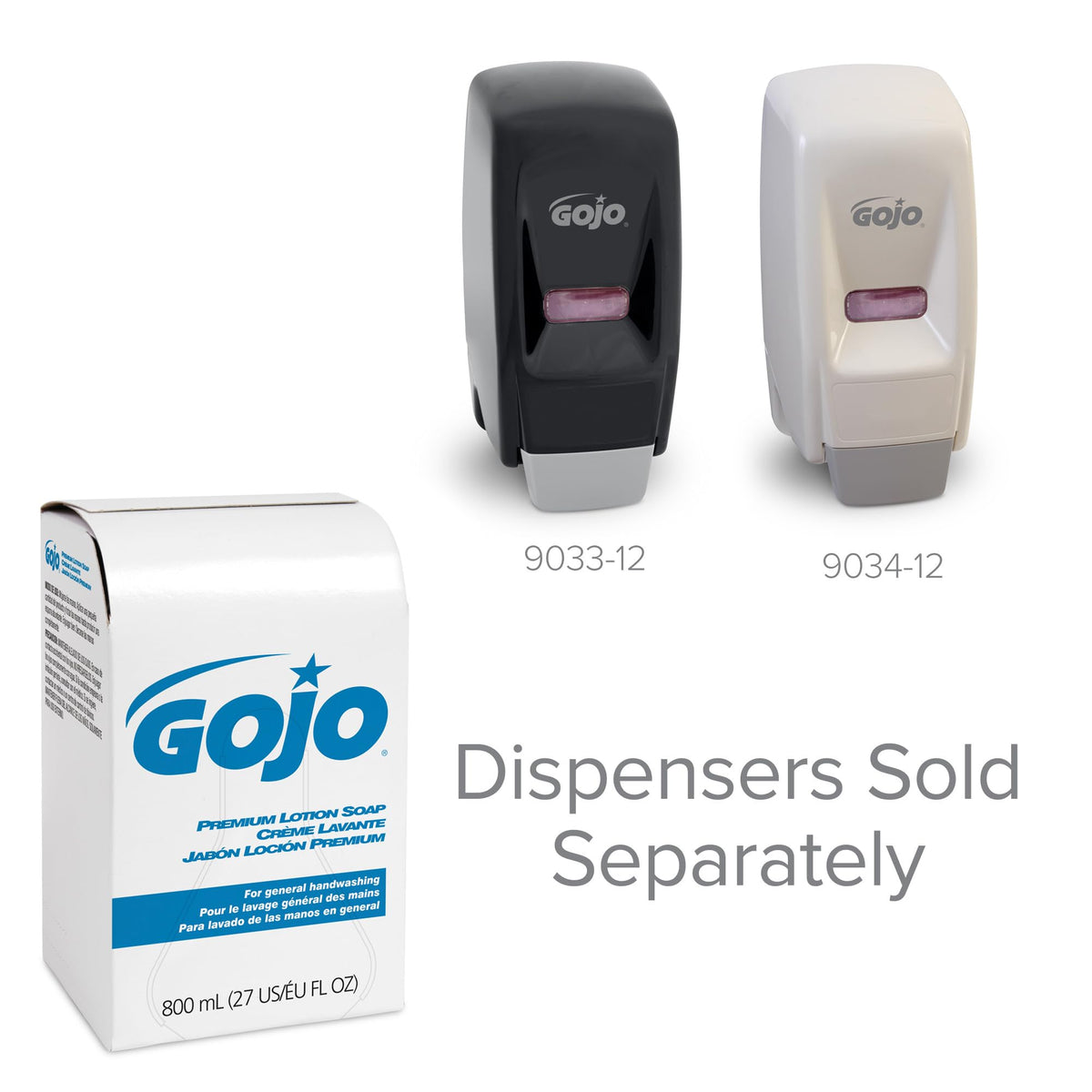 GOJO label and ingredient panel showing formulation details and sustainability benefit