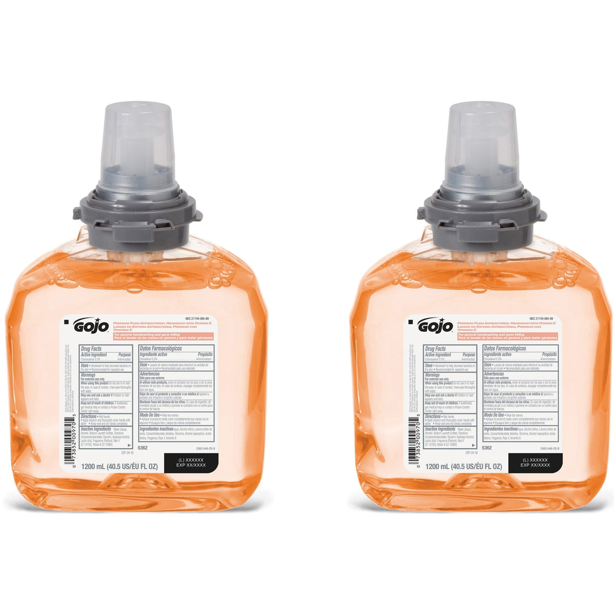 GOJO product label and ingredients panel highlighting skin conditioners