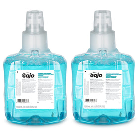 GOJO front packaging showing pomegranate foam refill and brand reassurance