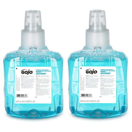 GOJO front packaging showing pomegranate foam refill and brand reassurance