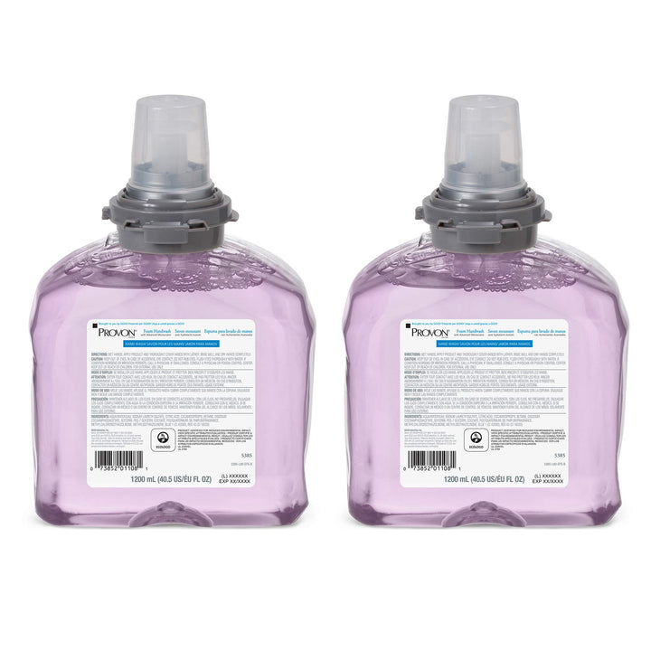 GOJO PROVON front packaging shows 1200 mL cranberry refill and hygiene benefit