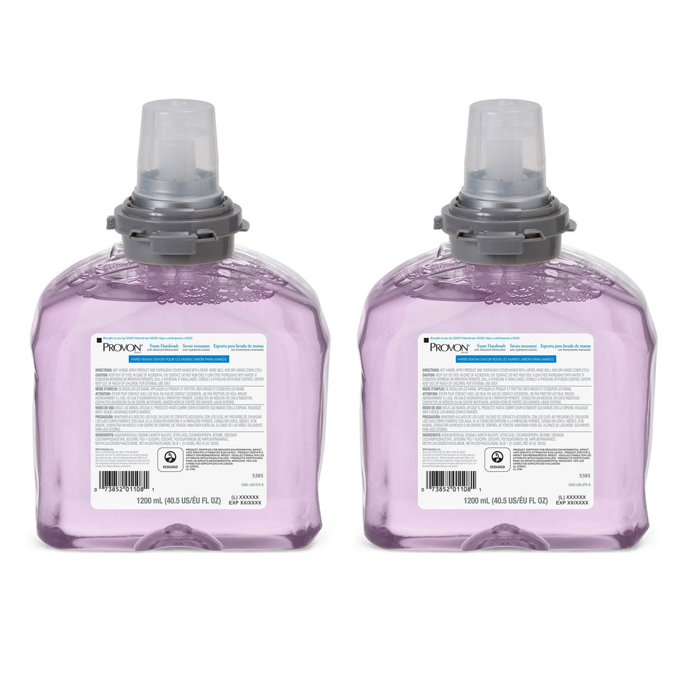 GOJO PROVON front packaging shows 1200 mL cranberry refill and hygiene benefit