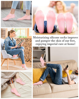 Golbylicc sock held in hand to show stretch and scale for fitting most sizes