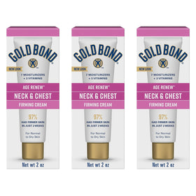 Gold Bond front packaging showing three travel-size tubes for convenience