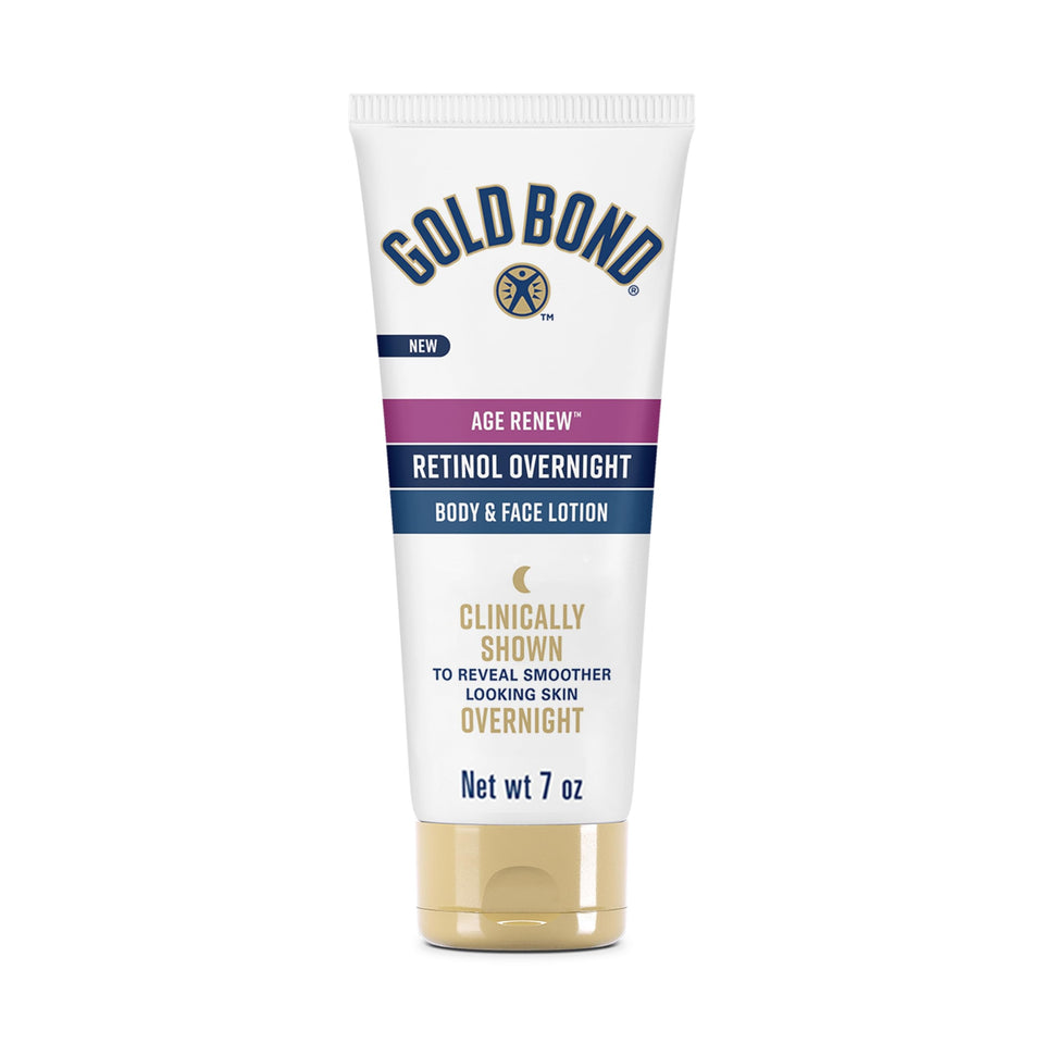 Gold Bond front pump bottle showing product branding and convenience