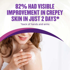 Gold Bond concept before-and-after hands to show improved crepey appearance