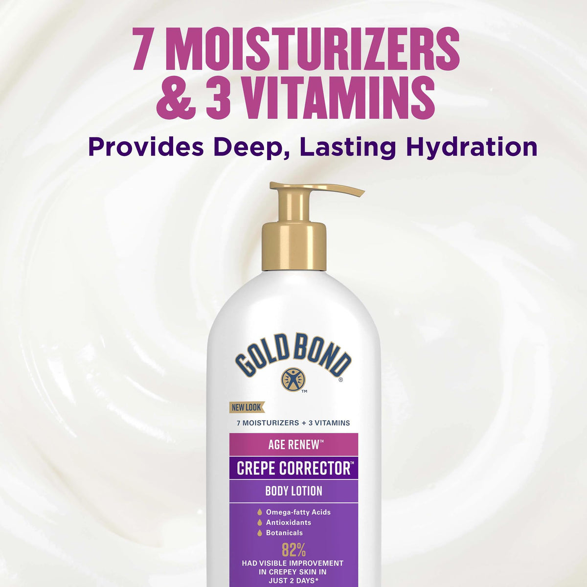 Gold Bond ingredient arrangement with vitamins and botanicals for nourishment