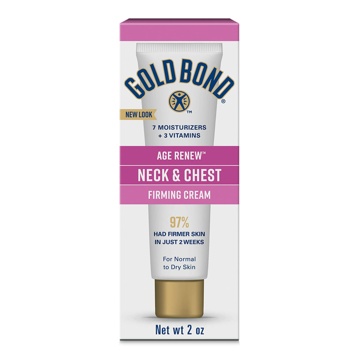 Gold Bond front packaging showing 2 oz tube and clear product benefit