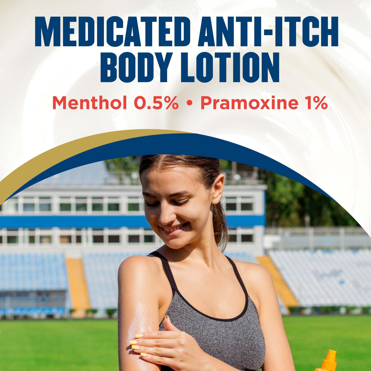 Gold Bond applied on hands providing fast itch relief and visible skin smoothing