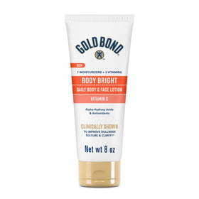 Gold Bond front packaging showing product and benefit for brighter skin